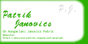 patrik janovics business card